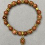 Bracelet Aventurine golden sand round bead 8mm± with inserts, length 18cm± stretch
