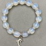 Opalite bracelet faceted round bead 10mm+- block 11x8mm+- with inserts, length 18cm+- stretch
