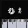 Rondelle separator/row spacer with white rhinestones, silver metal colour, 5mm, 100 pcs / pack