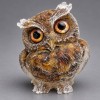 Souvenir figurine Owl made from reprocessed Tiger's Eye rough chips in resin, diameter 60x50x40mm +