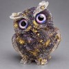Souvenir figurine Owl, repurposed amethyst chippings set in resin, diameter 60x50x40mm+