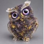 Souvenir figurine Owl, repurposed amethyst chippings set in resin, diameter 60x50x40mm+