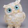 Souvenir figurine Owl, reworked opalite gemstone grit in resin, diameter 60x50x40mm+