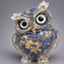 Souvenir figurine Owl made from reworked Lazurite chips in resin, diameter 60x50x40mm+