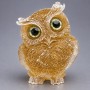 Souvenir figurine Owl reworked citrine rubble in resin, diameter 60x50x40mm+