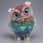 Souvenir figurine Owl recycled assorti gemstone chips in resin, diameter 60x50x40 mm+