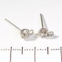 Jewellery Findings, Stud Earring Blanks with Rhinestone and Hanging Loop, Light 15mm, Pack of 20