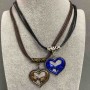 Friendship pendant Hearts, 31x33mm diameter, 45–48cm length
