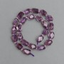 Amethyst beads faceted tumbled, diameter 14×8-9, 5mm± glass beads 3mm±, length 39cm±
