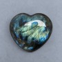 Labradorite souvenir stone in the shape of a heart 67x67 mm ± weight 168 g