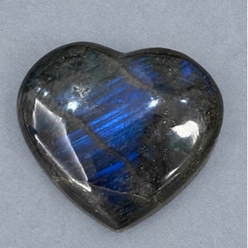Labradorite souvenir stone in the shape of a heart 67x62 mm +- weight 139 g