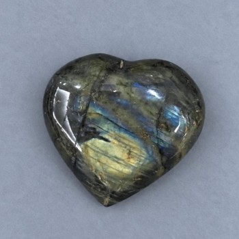 Labradorite heart-shaped souvenir stone 65×62 mm ± weight 153 g