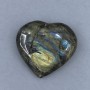 Labradorite heart-shaped souvenir stone 65×62 mm ± weight 153 g