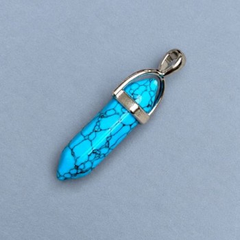 Pendant Turquoise hexagon crystal crystal ball 8x31x41mm +