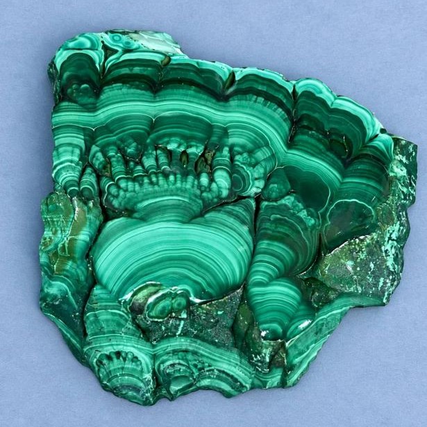 Souvenir plate made of natural stone Malachite 88x88x10 mm ± weight 205 grams