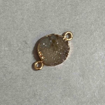 Druzy-style connector acrylic "gold" , diameter 14mm L3mm