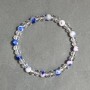 Stretch bracelet acrylic bead 6mm± Czech crystal faceted rondelle 6x5mm±, length 18cm±