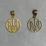Trident pendant, diameter 25mm ±, length 35mm ±, golden or bronze metal