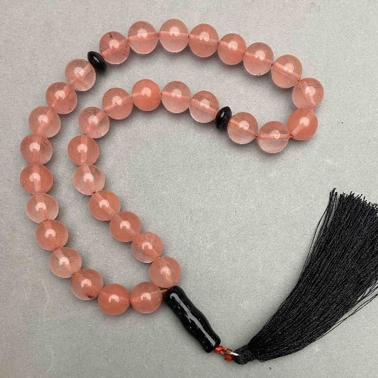 Prayer beads Chalcedony 33 beads, diameter 10mm+