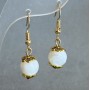 Earrings Pearl smooth bead 10mm+-, length 33mm+-
