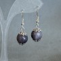 Earrings Iolite smooth bead 12mm±, length 36mm±