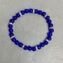 Quartz bracelet smooth round bead 6mm+- with inserts, length 18cm+- stretch