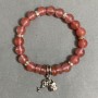 Bracelet Chalcedony smooth round bead 8mm± rondelle 8x4mm±, length 18cm± stretch