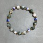 Bracelet Moss Agate round bead 8mm+- Acrylic round bead 6mm+-, length 18cm+- stretch