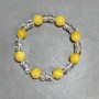 Bracelet Citrine (acrylic) smooth bead 10mm+- Czech crystal faceted rondelle 8x6mm+- length 18cm+- stretch