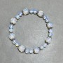 Opalite bead bracelet 6mm± faceted 9mm± with inserts, length 18cm± stretch