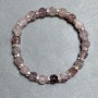 Bracelet Strawberry Quartz faceted 8×7mm± with inserts, length 18cm± on stretch