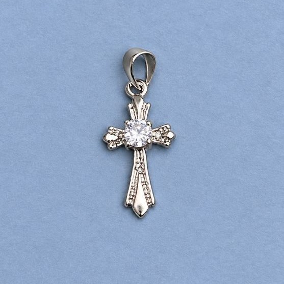 Pendant Charm Cross 20x10mm+-, length 25mm+-