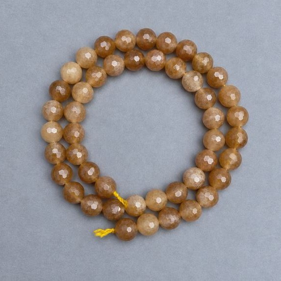 Citrine faceted round bead, diameter 8mm+-, length 38cm+