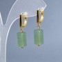 Jade cylinder earrings, diameter 12x8 mm +/-, length 30 mm +/-