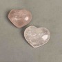 Pair Hearts Pink Quartz souvenir natural stone, diameter 45-48x35-40mm ±85g