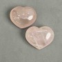 Pair of Hearts Pink Quartz souvenir natural stone, diameter 43-45x36-38mm+-92g