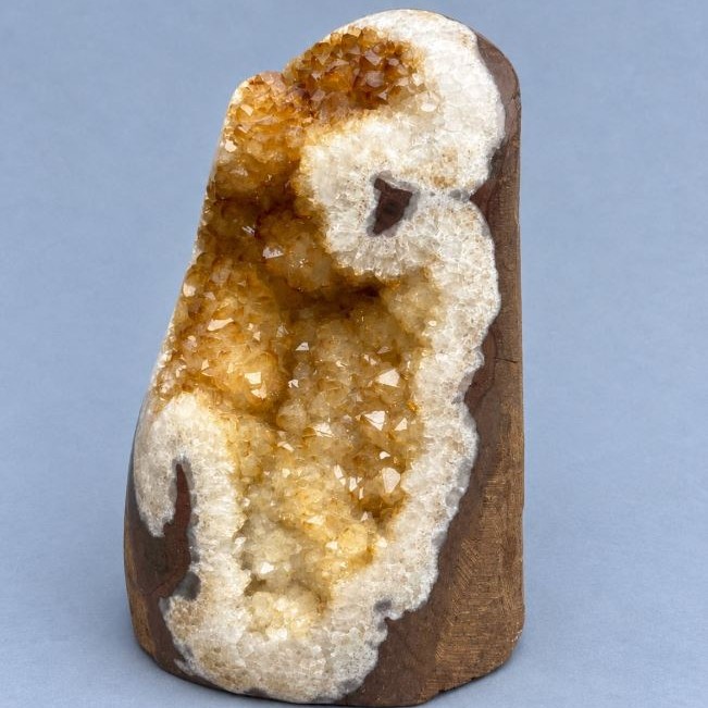 Natural Citrine Druzy Gemstone souvenir, dimensions ~119×85×71 mm ±, weight ~906 g