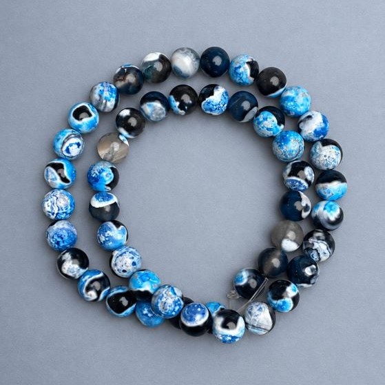 Agate beads smooth round bead, diameter 8mm +-, length 38cm +