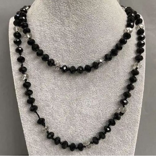 Long necklace Czech crystal, length 120 cm+