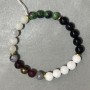 Bracelet Agate Coesite Mountain Crystal smooth round bead 8mm+-, length 18cm +- stretch