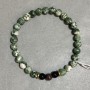 Moss Agate bracelet smooth round bead 6mm ±, length 18cm ± on stretch