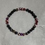 Agate bracelet faceted bead 6mm+- Czech crystal rondelle 6x5mm+-, length 18cm +- stretch