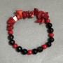 Bracelet Coral chip 8-12mm+- Safflower rondelle 8x2mm+-, length 18cm +- stretch