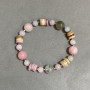 Bracelet Morganite smooth round bead 6mm+- 10mm+- with rondelle spacer 8x2mm+- length 18cm +- stretch