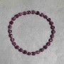 Bracelet Ruby faceted cube, diameter 4mm +- Hematite bead 2mm +- length 18cm +- stretch