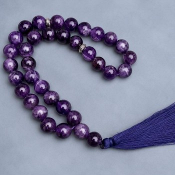 Amethyst prayer beads 33 beads, diameter 10.5 mm