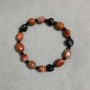 Agate bracelet tumbled 8-10x8-9mm +/-, length 18cm +/- on stretch