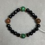 Bracelet Agate faceted bead bead 8mm ± Aventurine Golden sand bead 10mm ± length 18 cm ± stretch