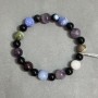 Amethyst bracelet smooth round bead 8mm± Agate round bead 6mm+-, length 18cm± stretch