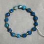 Bracelet Apatite faceted round bead 8mm ± faceted rhombus 8mm ± with inlays, length 18cm ± stretch